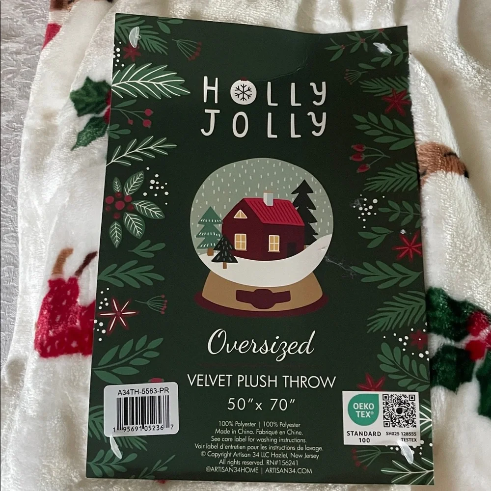 Dachshund Holiday themed oversized, velvet, plush, throw blanket